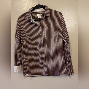 Ariat Womens Kirby Stripe Long Sleeve Shirt Size Large.